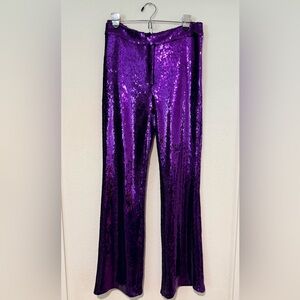 River Island Shiny Purple Sequin Trousers